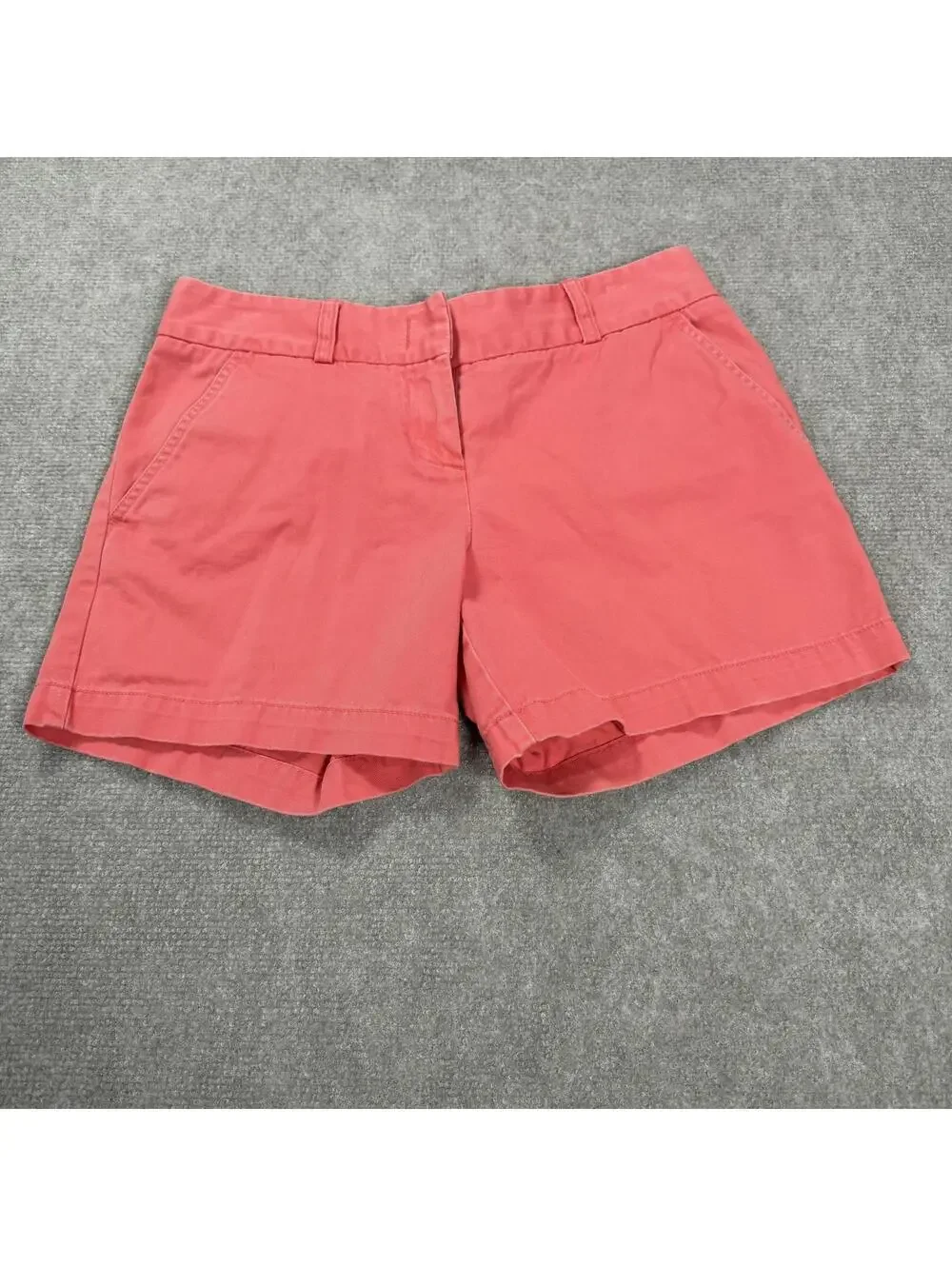 J. Crew Women’s Chino Shorts Size 2 Coral Pink Low Rise Cotton EUC Summer